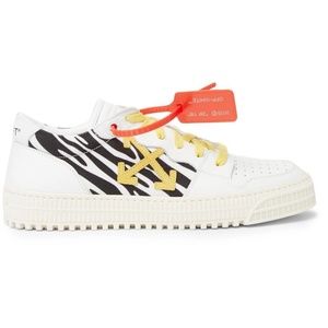 Limited Edition 3.0 Polo Zebra-print Canvas, Leather And Suede Sneakers In White